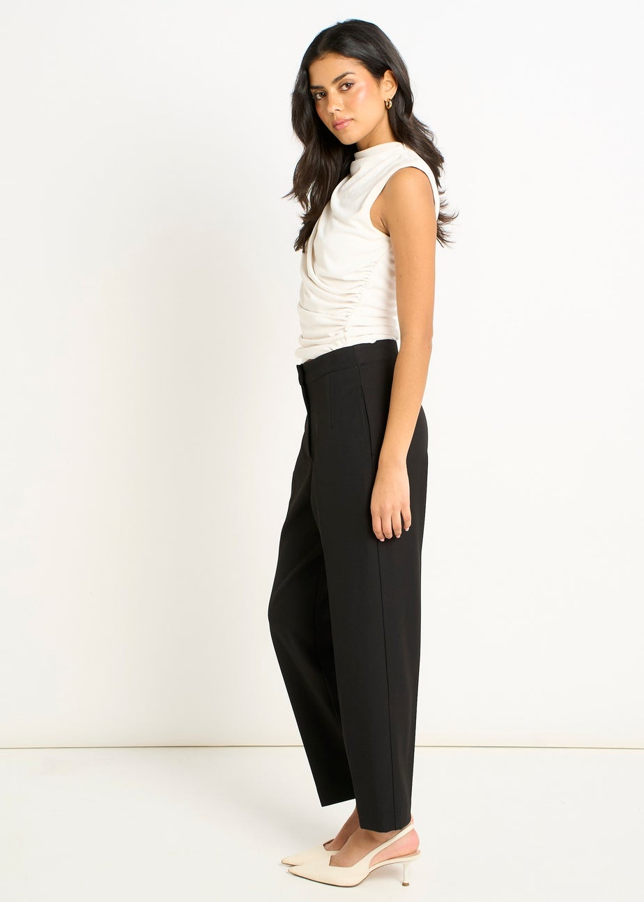 Gini London Black Ankle Grazer Cigarette Tailoring Trousers