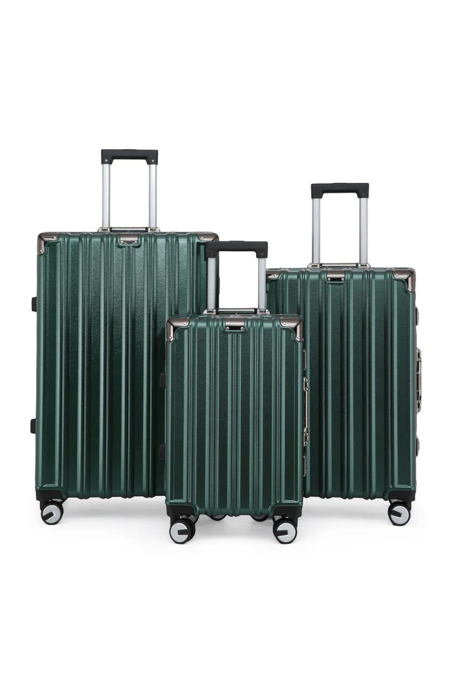 Infinity Luggage Green Hardshell Robust 8 Wheel Suitcases