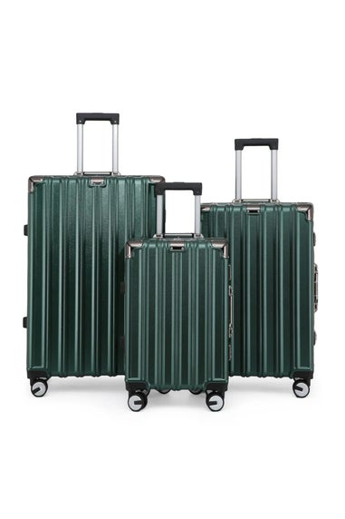 Infinity Luggage Green Hardshell Robust 8 Wheel Suitcases