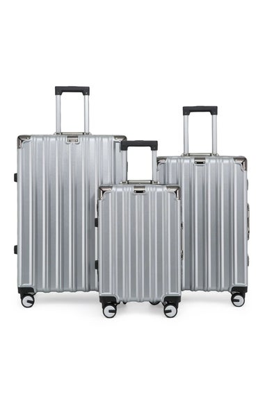 Infinity Luggage Silver Hardshell Robust 8 Wheel Suitcases