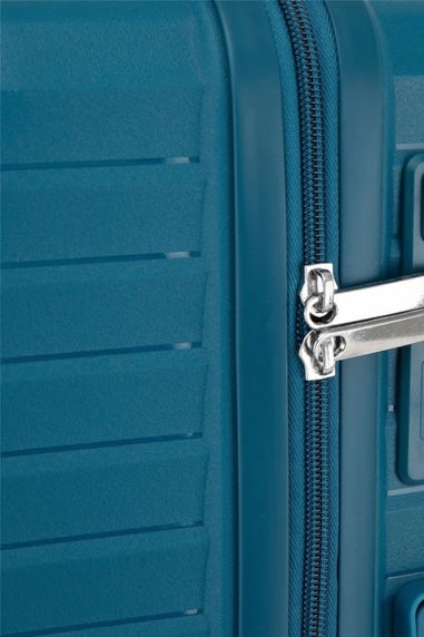 Infinity Luggage Blue Hard Shell Robust 8 Wheel TSA Suitcases