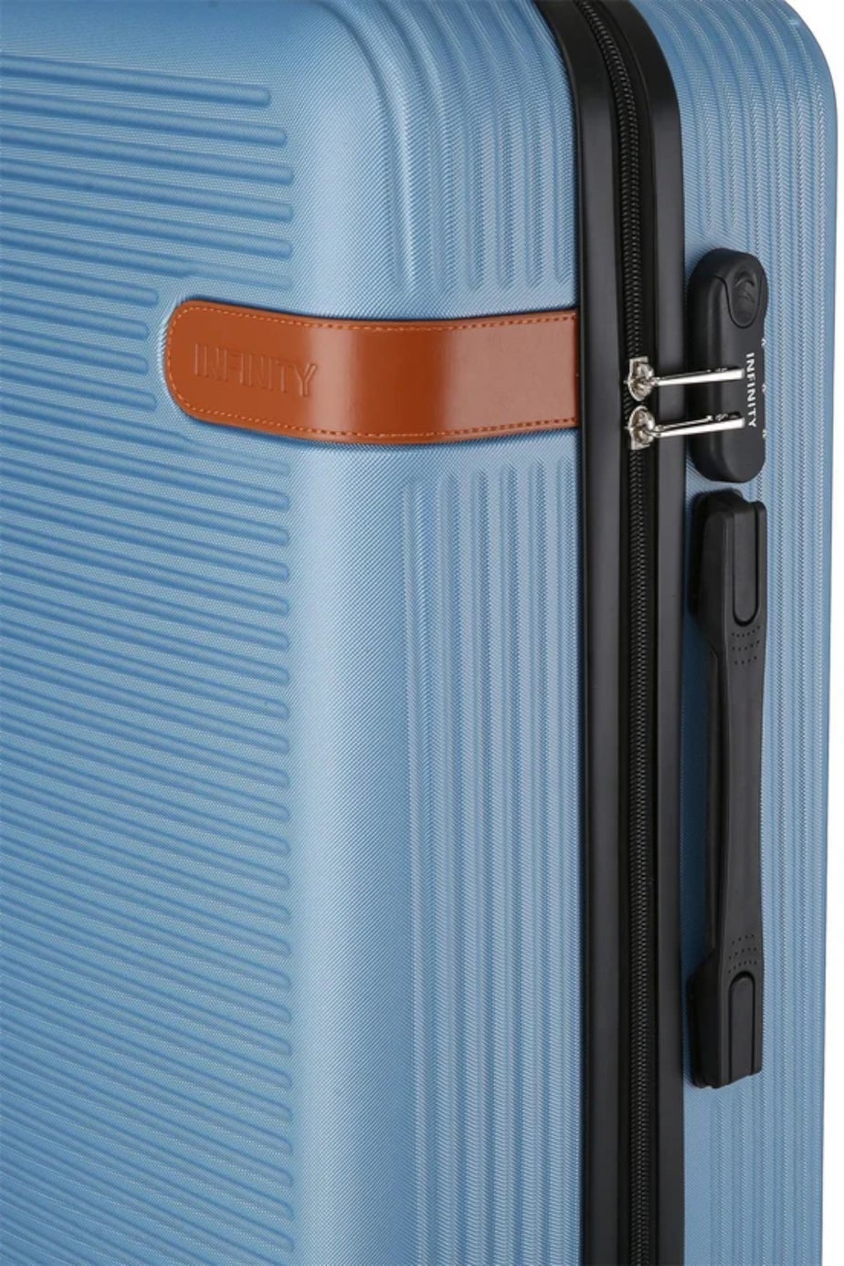 Infinity Luggage Blue Navy Hard Shell Dual 4 Wheel Suitcase