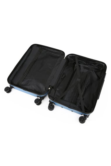 Infinity Luggage Blue Navy Hard Shell Dual 4 Wheel Suitcase