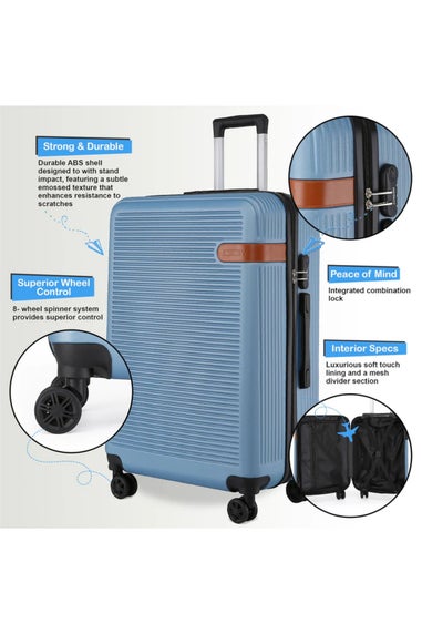 Infinity Luggage Blue Navy Hard Shell Dual 4 Wheel Suitcase