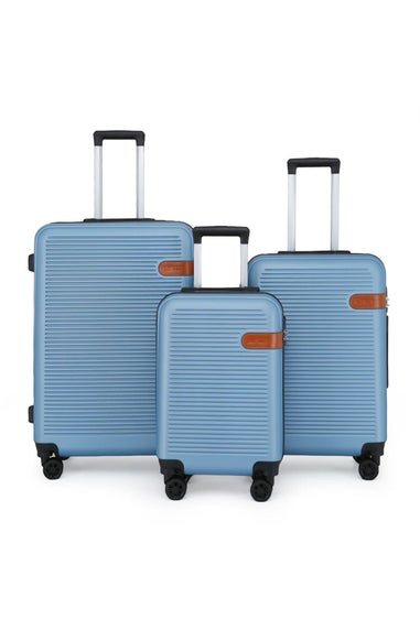 Infinity Luggage Blue Navy Hard Shell Dual 4 Wheel Suitcase