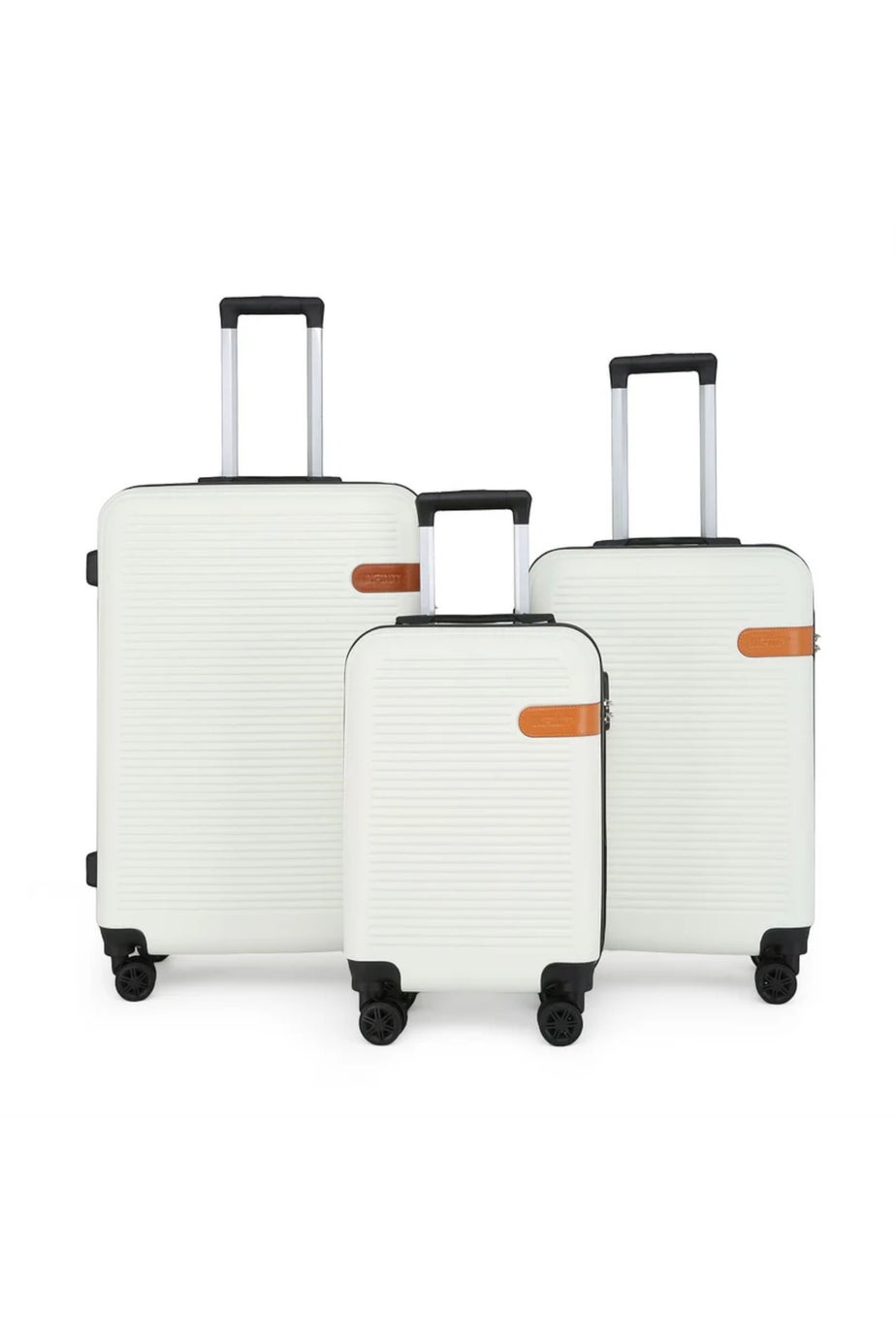 Infinity Luggage Cream Hard Shell Dual 4 Wheel Suitcase