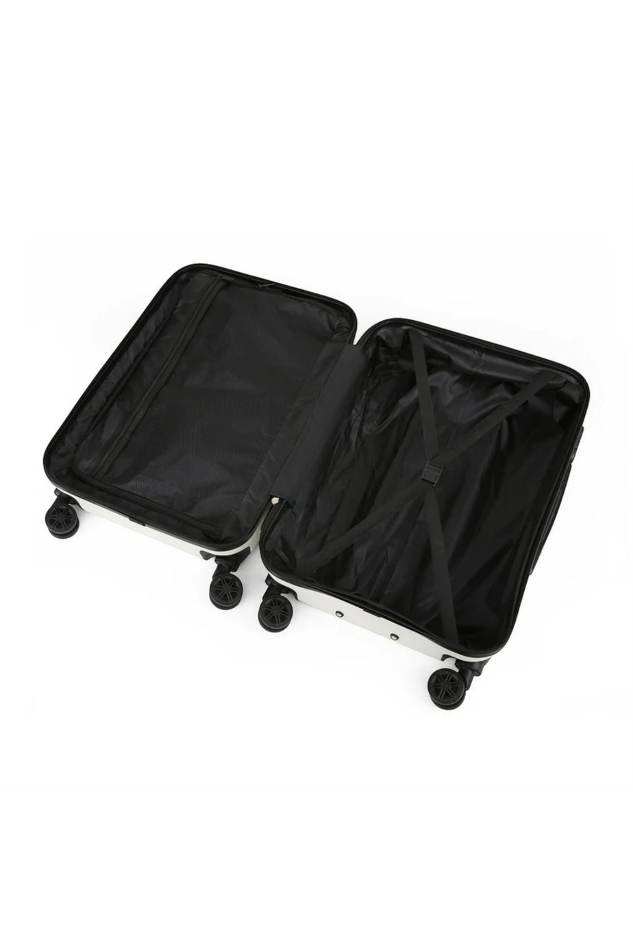 Infinity Luggage Cream Hard Shell Dual 4 Wheel Suitcase