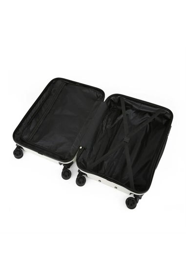 Infinity Luggage Cream Hard Shell Dual 4 Wheel Suitcase