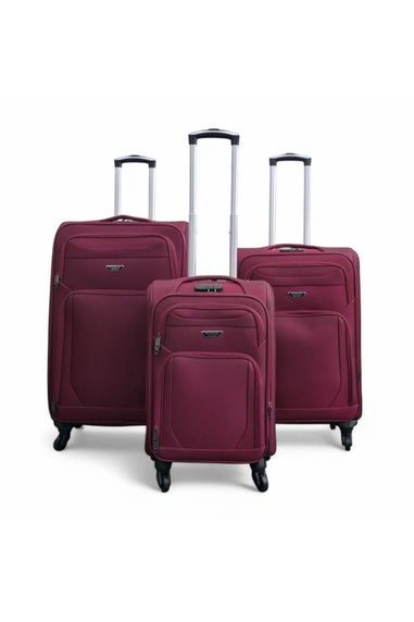 Infinity Luggage Wine Soft Shell Lightweight Nylon Suitcase