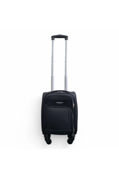 Infinity Luggage Black Soft Shell Lightweight Underseat Nylon Suitcase