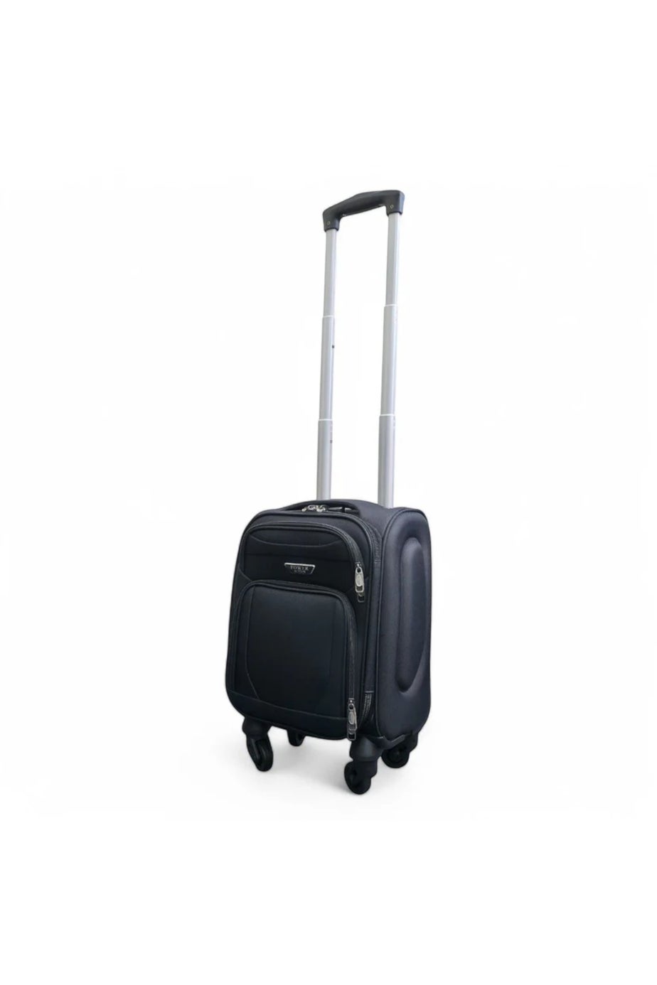 Infinity Luggage Black Soft Shell Lightweight Underseat Nylon Suitcase
