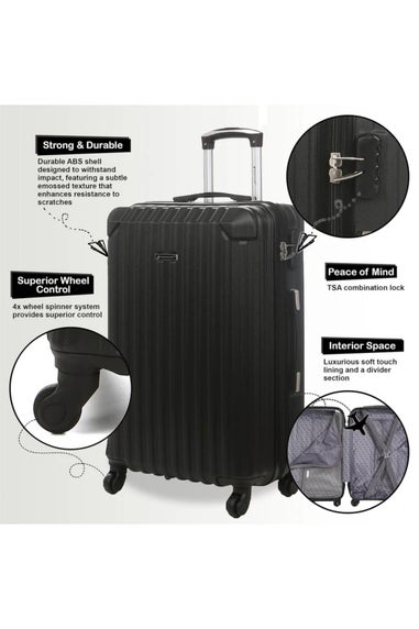 Infinity Luggage Black Hard Shell ABS  Suitcase