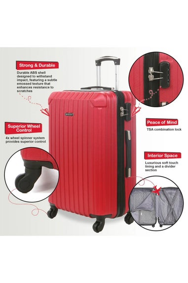 Infinity Luggage Red Hard Shell ABS Suitcase