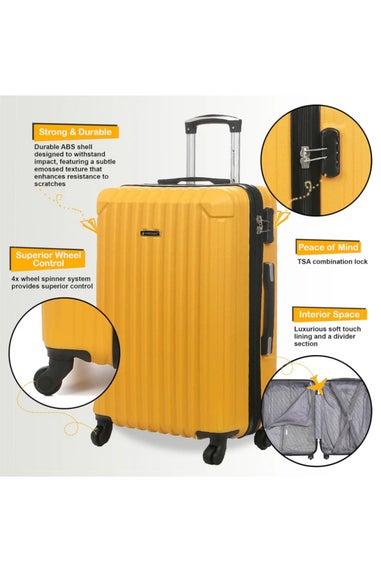 Infinity Luggage Yellow Hard Shell ABS Suitcase