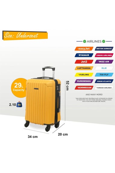 Infinity Luggage Yellow Hard Shell ABS Suitcase