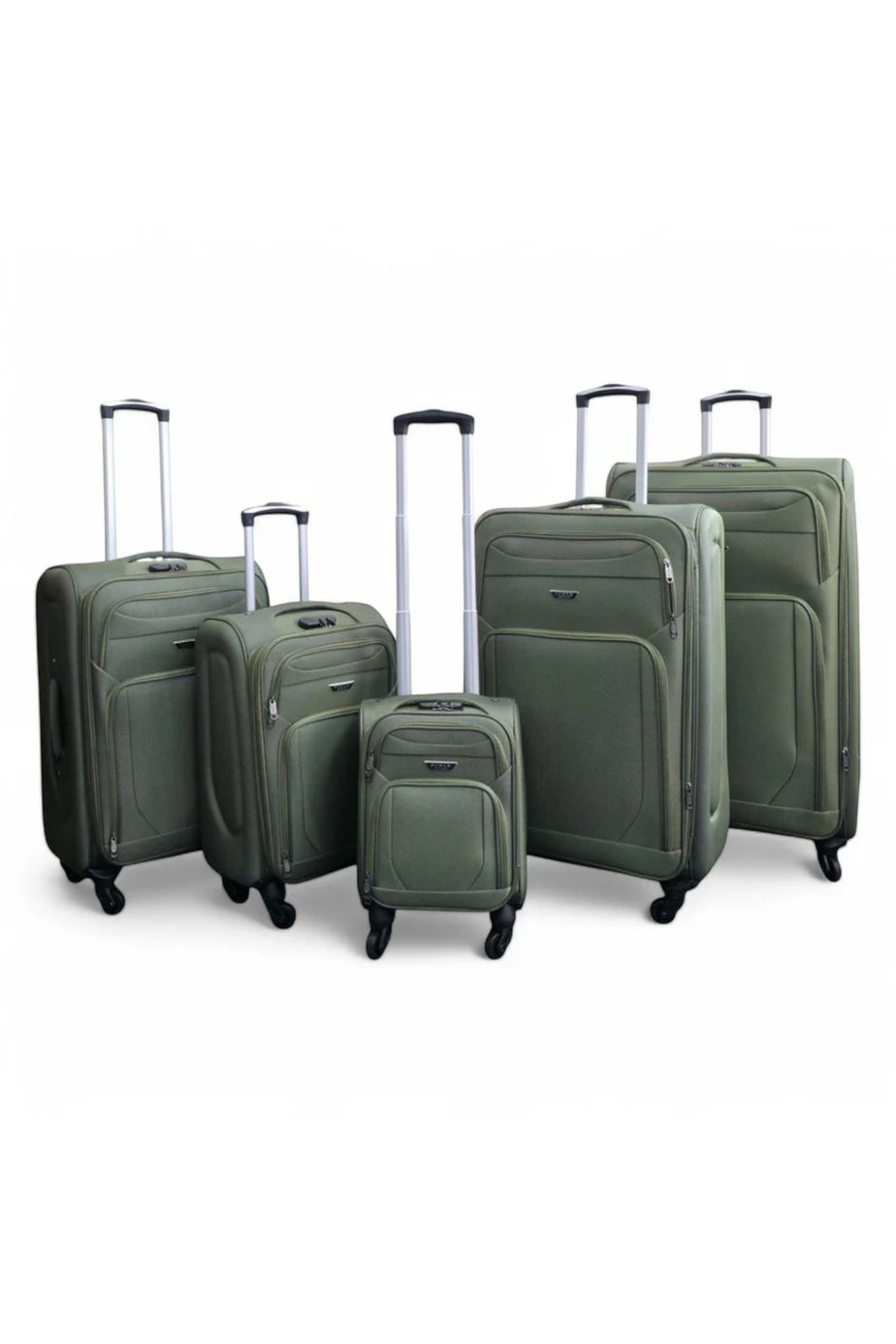 Infinity Luggage Khaki Soft Shell Lightweight  Nylon Suitcase Set