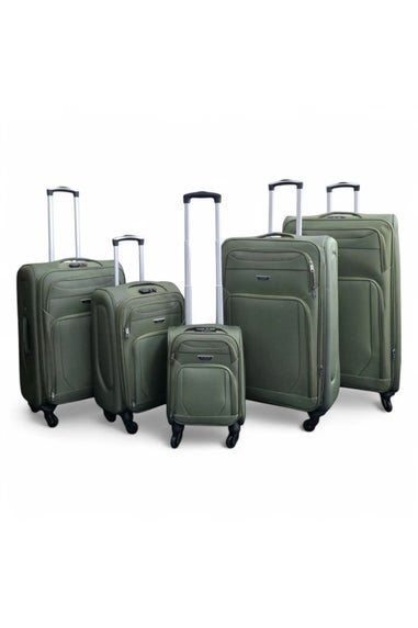 Infinity Luggage Khaki Soft Shell Lightweight  Nylon Suitcase Set