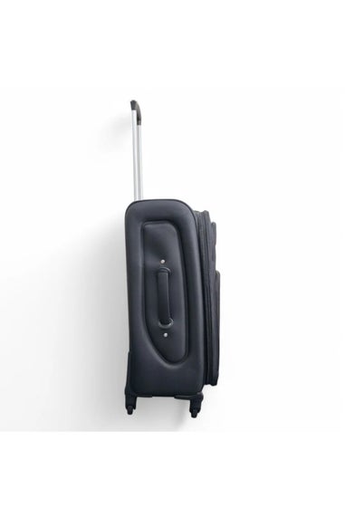Infinity Luggage Black Soft Shell Lightweight  Nylon Suitcase Set