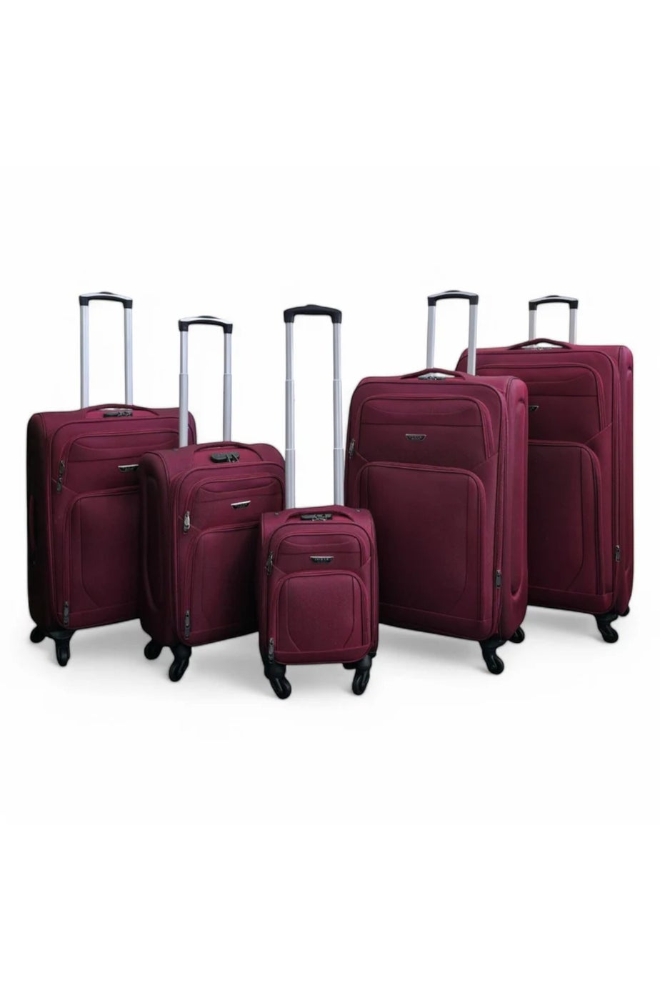 Infinity Luggage Wine Soft Shell Lightweight  Nylon Suitcase Set