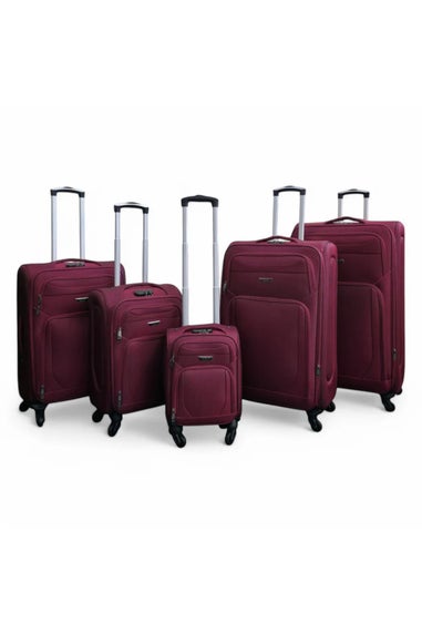 Infinity Luggage Wine Soft Shell Lightweight  Nylon Suitcase Set