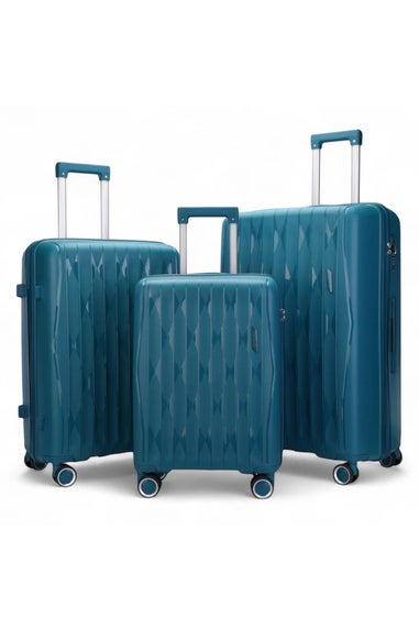 Infinity Luggage  Blue Hard Shell Teal Suitcase TSA Travel