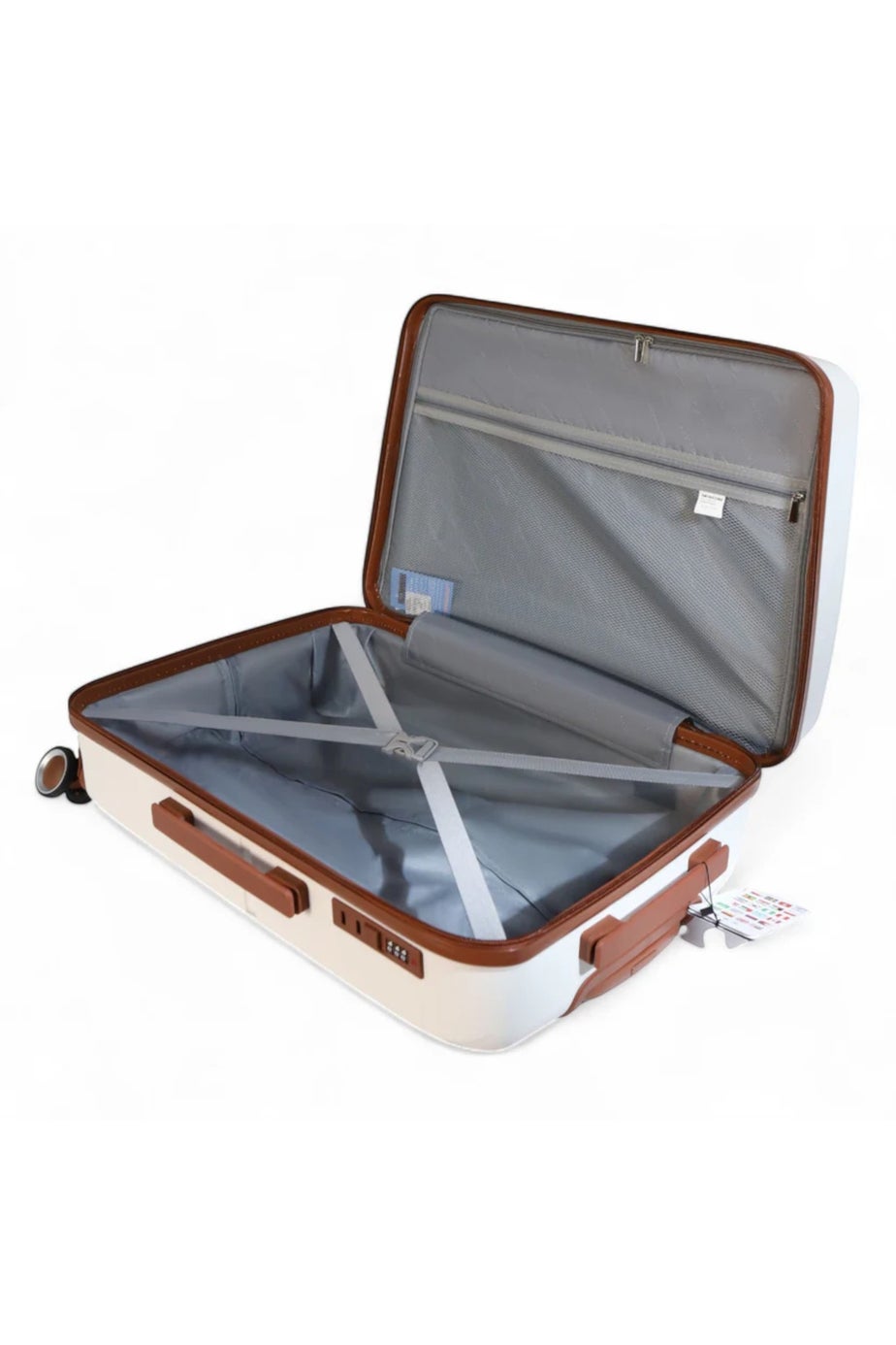 Infinity Luggage White Hard Shell Strong Suitcase