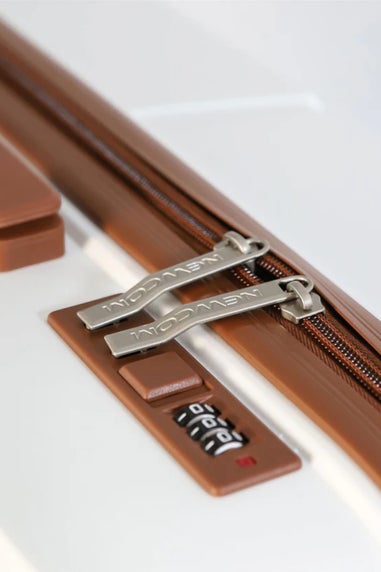 Infinity Luggage White Hard Shell Strong Suitcase