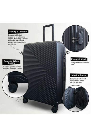 Infinity Luggage Black Hardshell Robust Suitcases