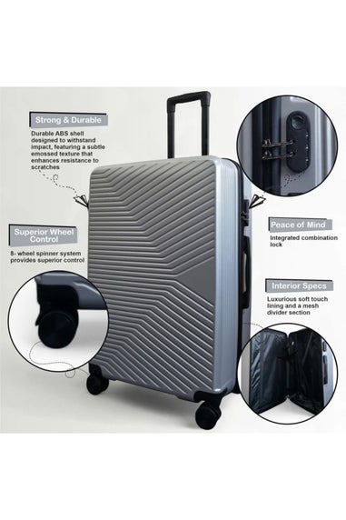 Infinity Luggage Silver Hardshell Robust Suitcases