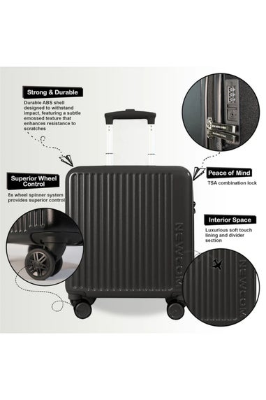 Infinity Luggage Black Hard Shell Cabin TSA Secure TSA Secure