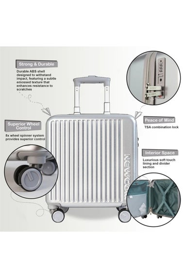 Infinity Luggage Silver Hard Shell Cabin TSA Secure
