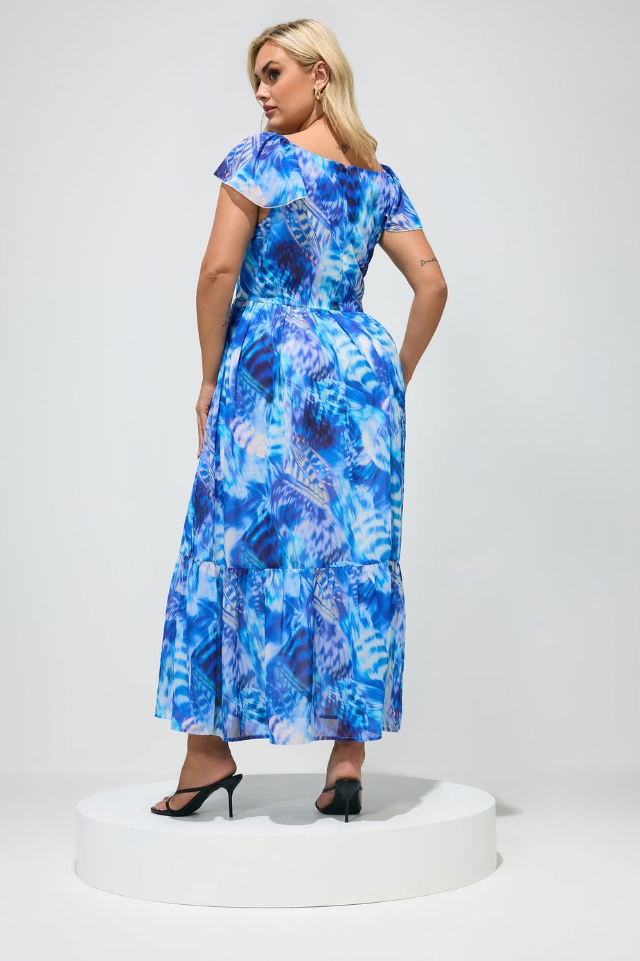 Yours London Curve Blue Abstract Smock Dress