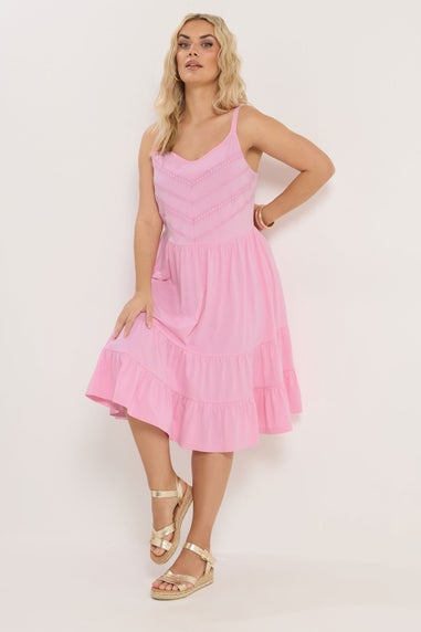 Yours Curve Pink Lace Beach Mini Dress