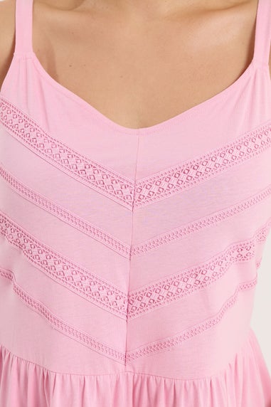 Yours Curve Pink Lace Beach Mini Dress