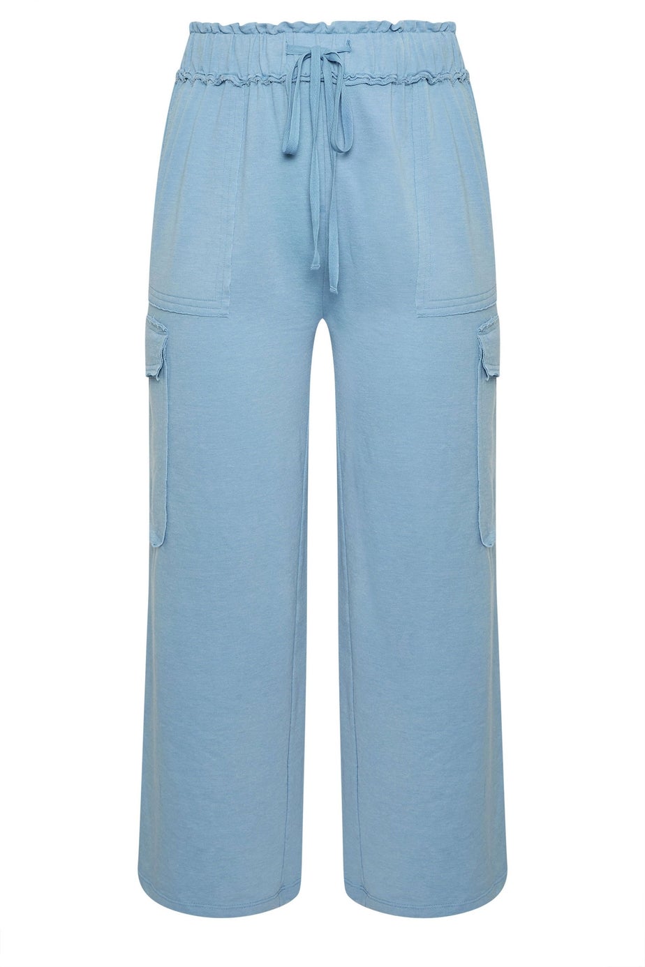 Yours Limited Curve Blue Washed Cargo Joggers