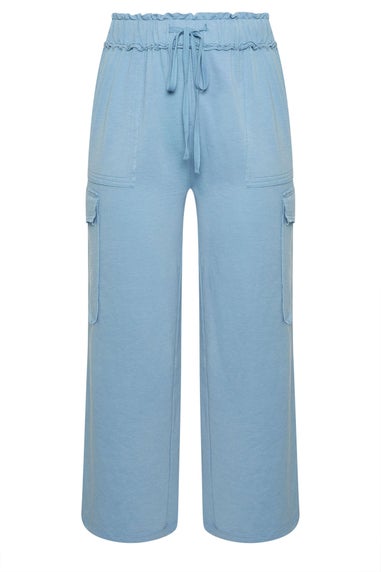 Yours Limited Curve Blue Washed Cargo Joggers