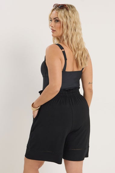 Yours Curve Black Ladder Insert Shorts