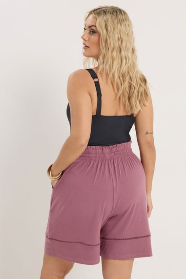 Yours Curve Pink Ladder Insert Shorts