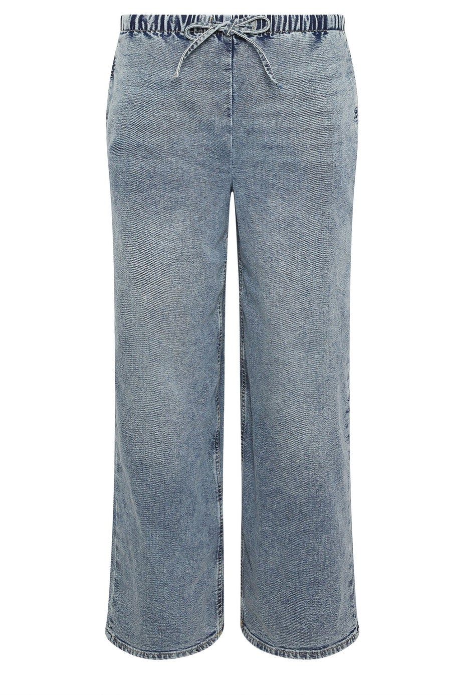 PixieGirl Petite Mid Blue Pull On Wide Leg Jeans