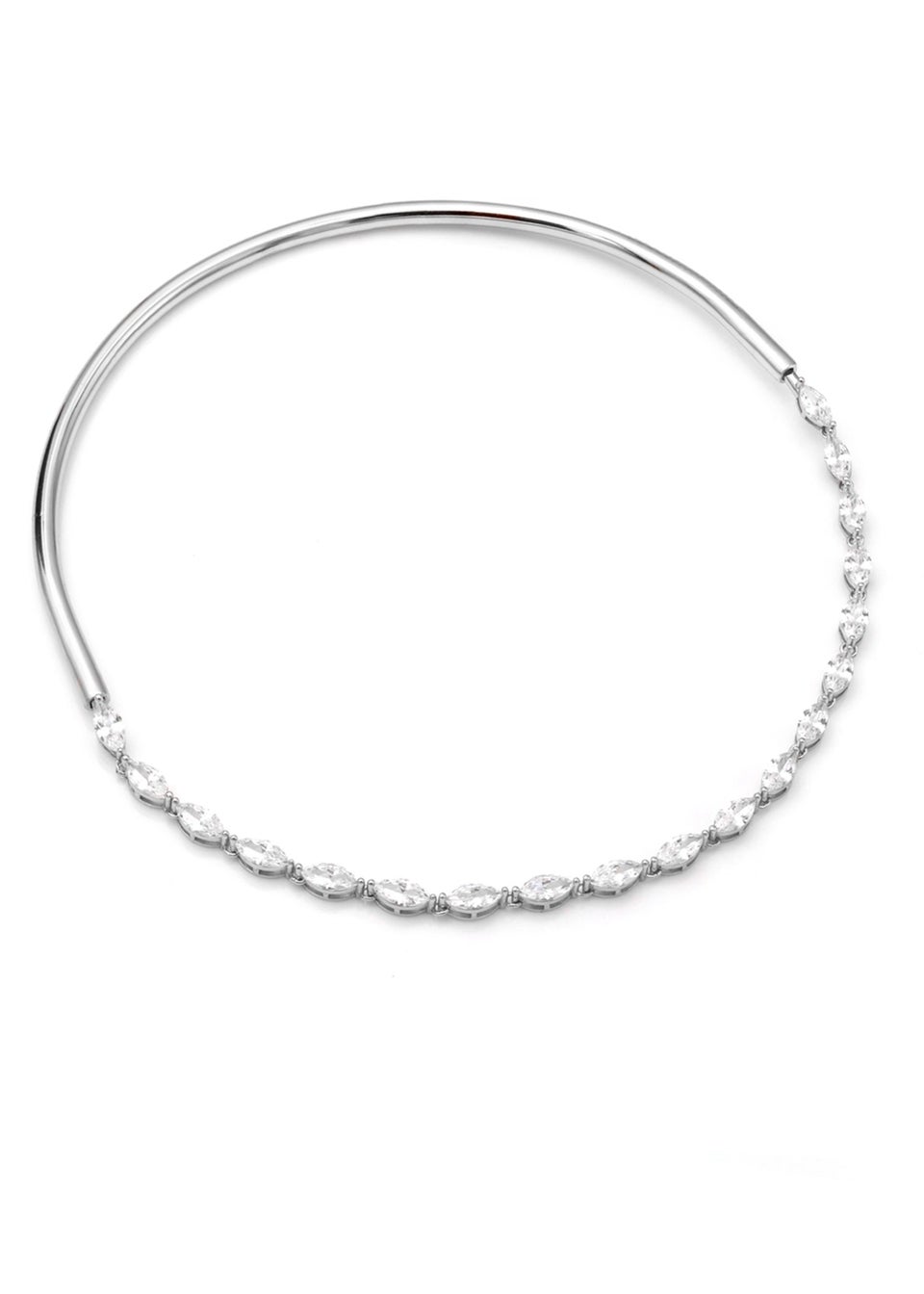 Say It With Silver Detachable Oval Choker Necklace
