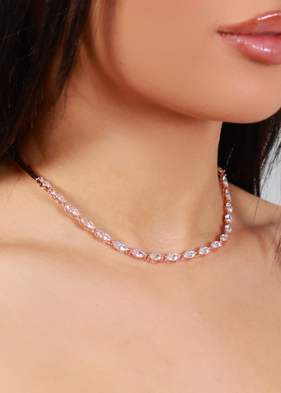 Say It With Rose Gold Detachable Oval Choker Necklace