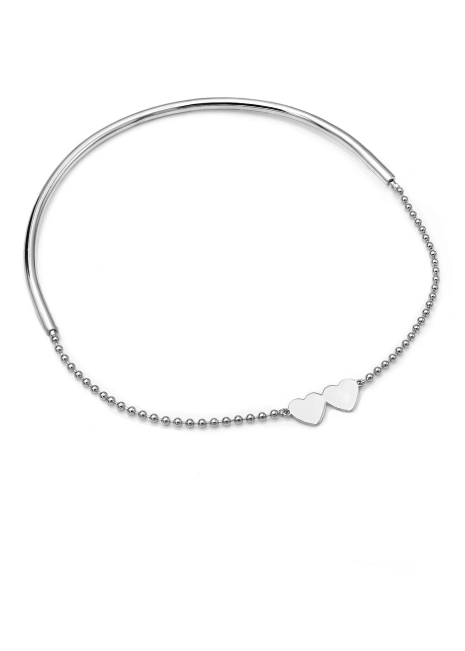 Say It With Silver Detachable Double Heart Choker Necklace