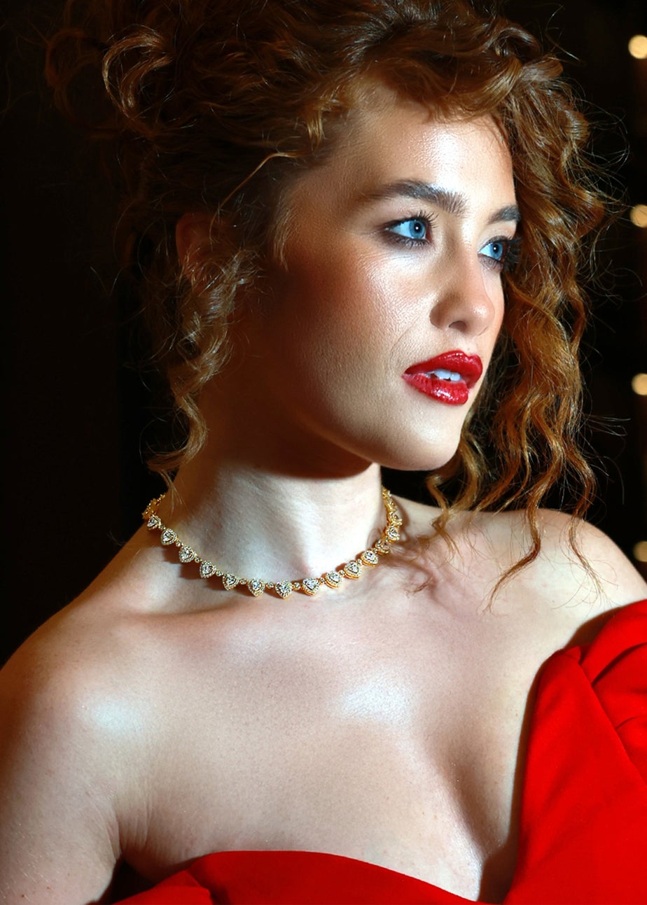 Say It With Yellow Gold Heart Tennis Choker Necklace