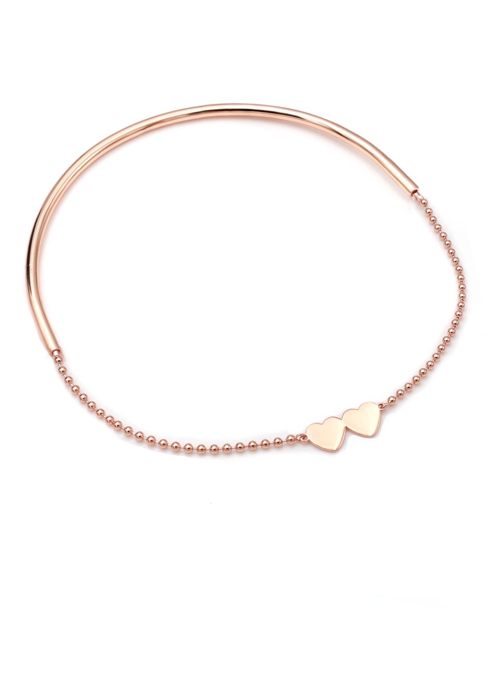 Say It With Rose Gold Detachable Double Heart Choker Necklace