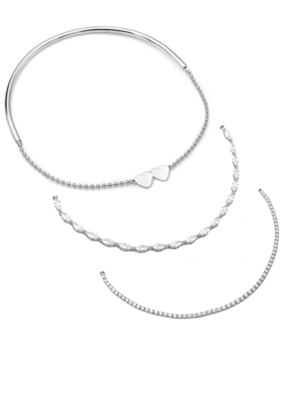 Say It With Silver Detachable Choker Necklace Set