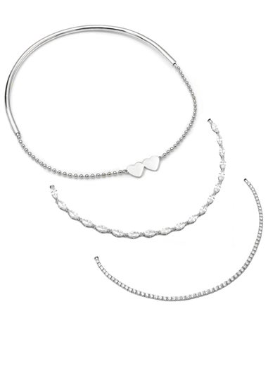 Say It With Silver Detachable Choker Necklace Set