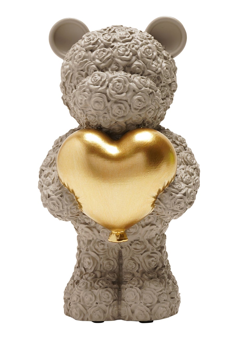 The Seasonal Gift Co. Love Is Sweet Grey Bear Holding Heart In Both Arms