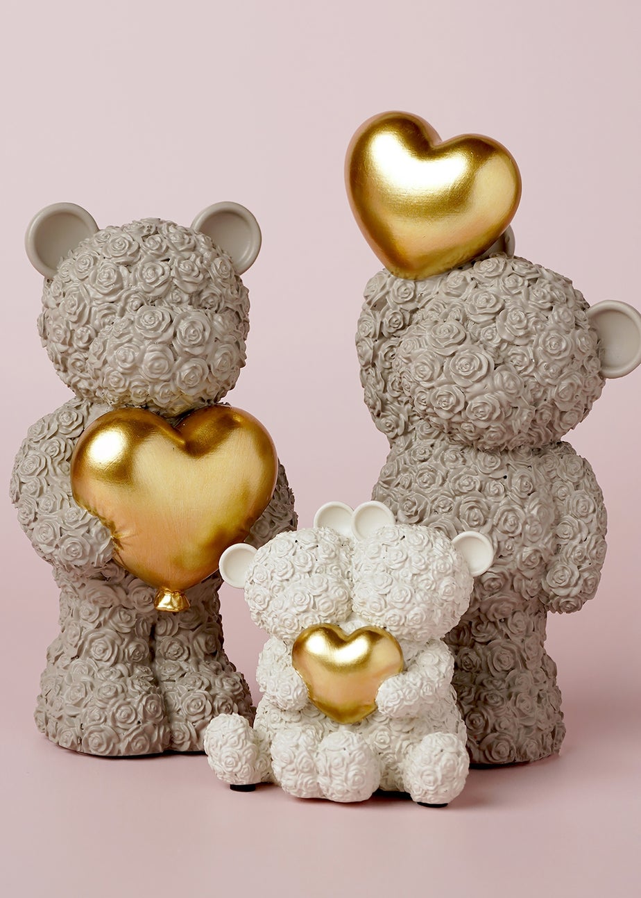The Seasonal Gift Co. Love Is Sweet Grey Bear Holding Heart In Both Arms