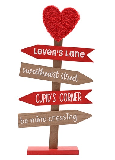 The Seasonal Gift Co. Love Is Sweet Red & Brown Love Signpost