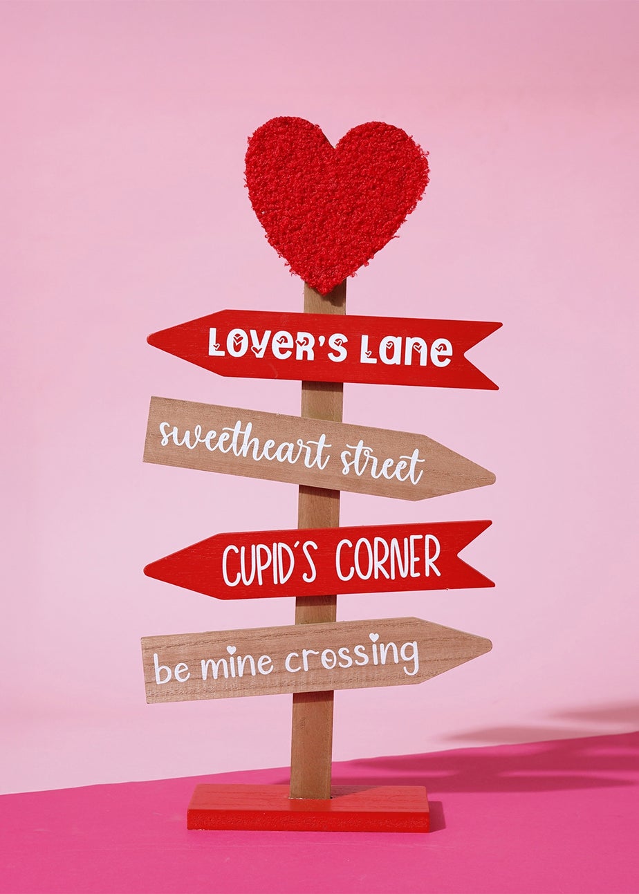 The Seasonal Gift Co. Love Is Sweet Red & Brown Love Signpost